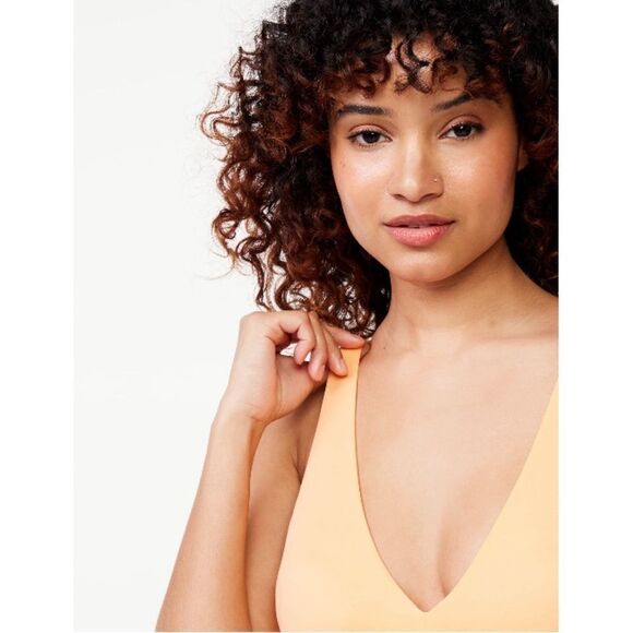 Women's Unlined Soft Comfy Brushed Plunge Bralette Size XL - Picture 6 of 7